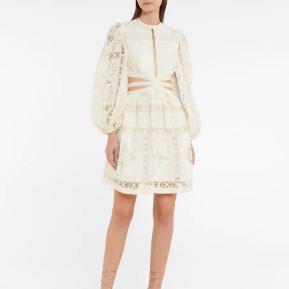 ZIMMERMANN Aliane broderie anglaise cotton minidress